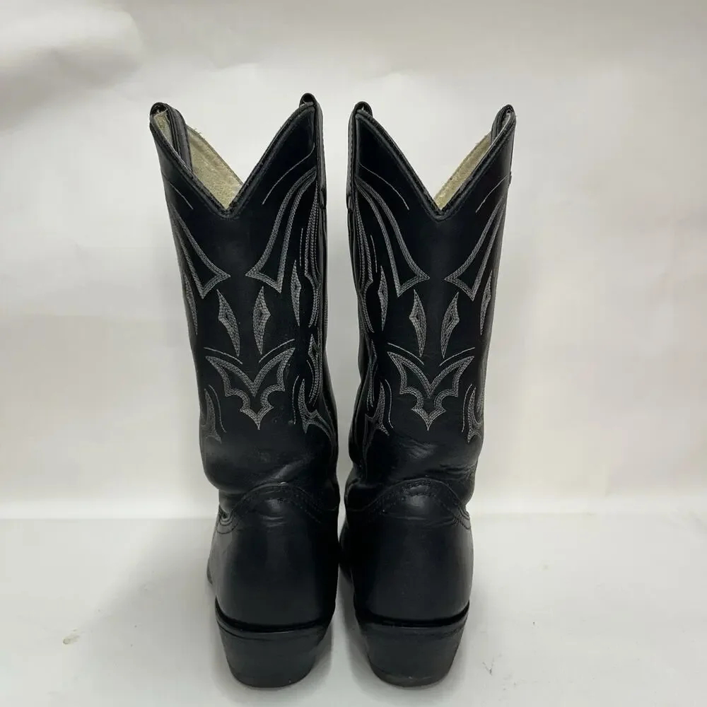 Y2K Harley Davidson Western Cowboy Biker Boots “Black White”